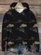 Women's Auspicious Clouds Embroidery Art Pattern Printed Hoodie