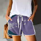 Dashingsoul Abstract Creative Dandelion And Cat Painting Art Drawstring Pocket shorts