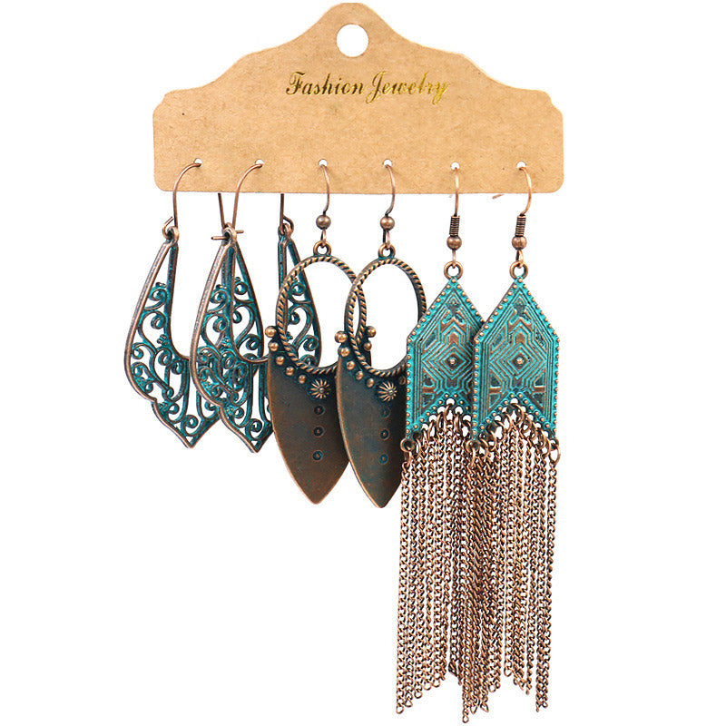 Dashingsoul Vintage boho Colorful Studded Earrings Set