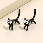 Dashingsoul Cute Black Cat Simple Earrings
