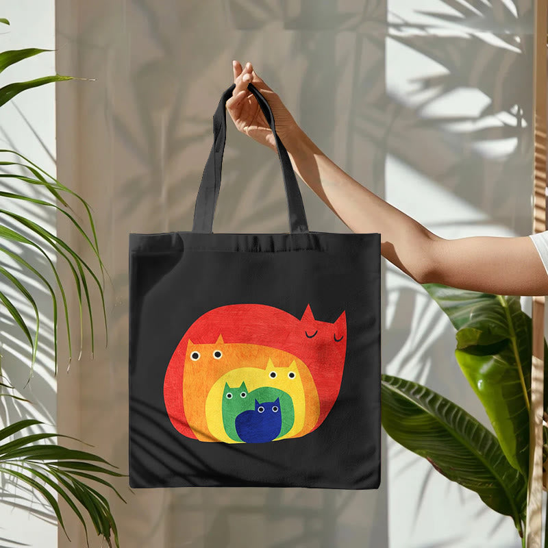Dashingsoul Abstract Creative Cute Cat Print Art Bag