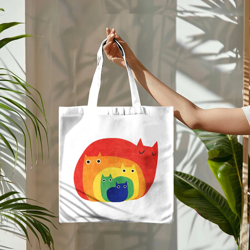 Dashingsoul Abstract Creative Cute Cat Print Art Bag