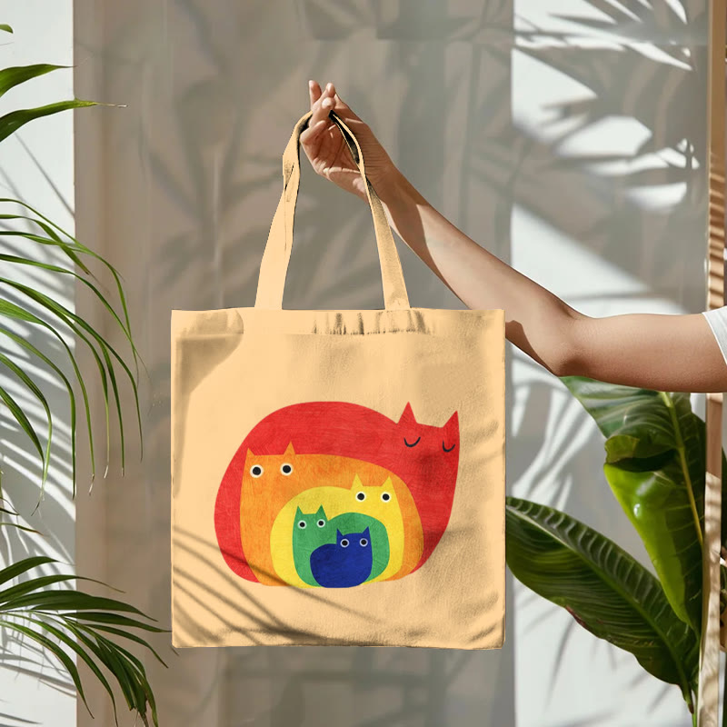 Dashingsoul Abstract Creative Cute Cat Print Art Bag