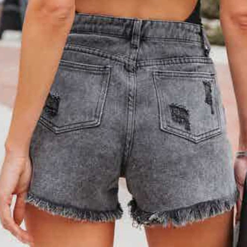 Dashingsoul Distressed Fringe Denim Shorts