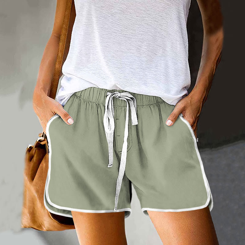 Dashingsoul Solid Color Drawstring Pocket Shorts