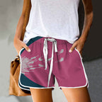 Dashingsoul Abstract Creative Dandelion And Cat Painting Art Drawstring Pocket shorts