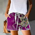Dashingsoul Colorful Octopus Oil Painting Print Pocket Shorts