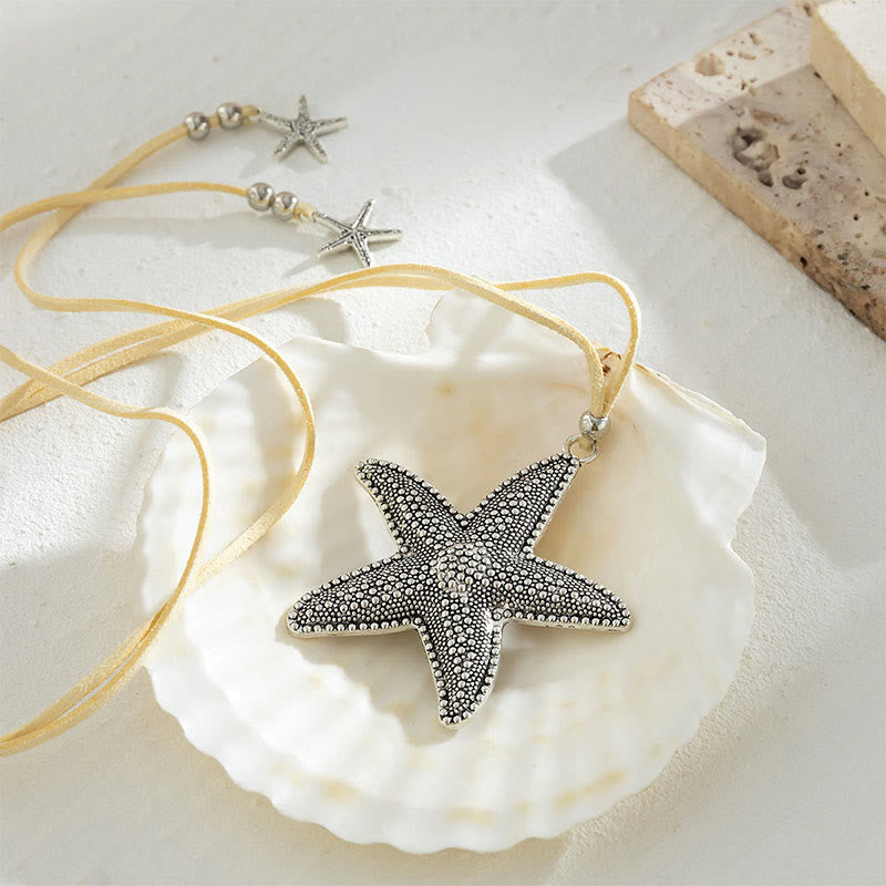Dashingsoul Bohemian Vacation Style Starfish Tassel Necklace