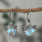 Bohemian Vintage Dragonfly Crystal Drop Earrings