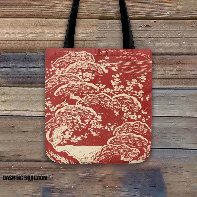 Women's Japanese Art Plum Blossom Art Print Bag