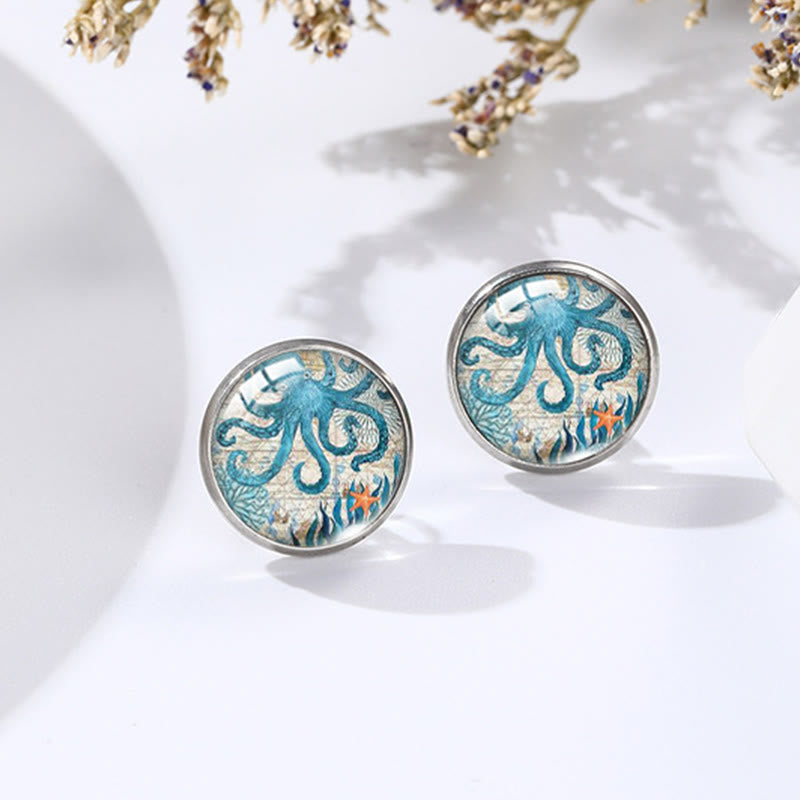 Dashingsoul Octopus Vintage Distressed Earrings