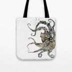 Dashingsoul Colorful Octopus Oil Painting Print Bag