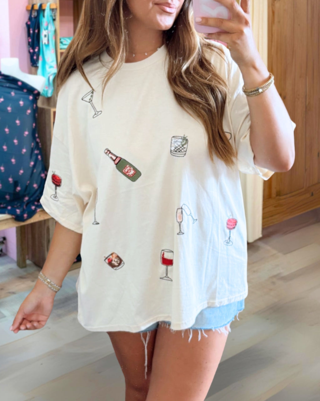 Cocktail Embroidered T-shirt