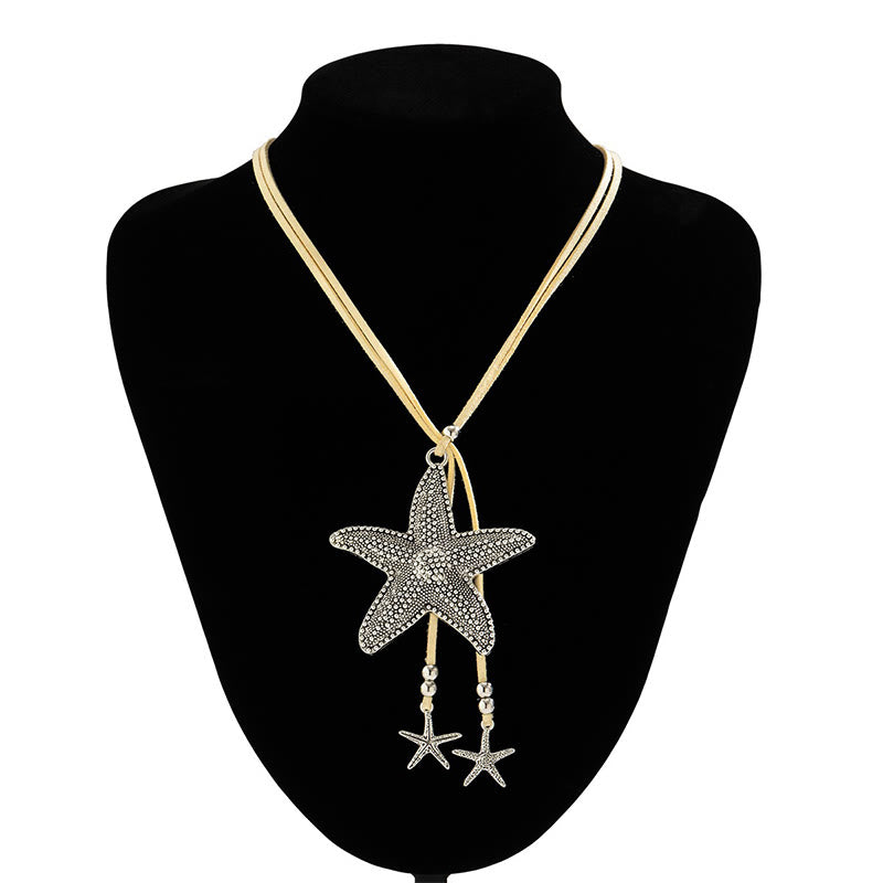 Dashingsoul Bohemian Vacation Style Starfish Tassel Necklace