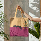 Dashingsoul Abstract Creative Lazy Black Cat Painting Art Bag