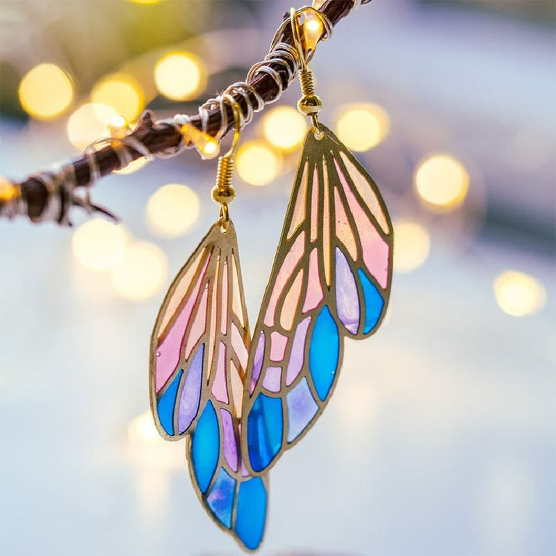 Women's Fantasy Gradient Butterfly Wings Earrings