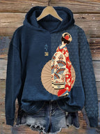 Elegant Japanese Geisha Art Cozy Hoodie