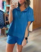 Quarter Zip Sweatshirt Set