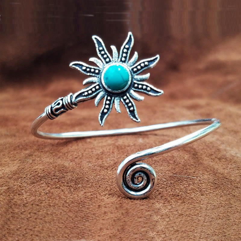 Women's Vintage Sunflower Turquoise Alloy Bracelet