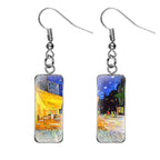 Dashingsoul Oil Painting Rectangle Pendant Earrings