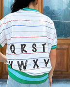 Letter Sequin Striped Top