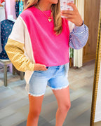 Pink Mix Match Pullover