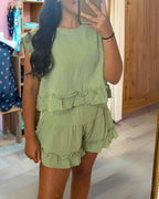 Textured Cotton Ruffle Set