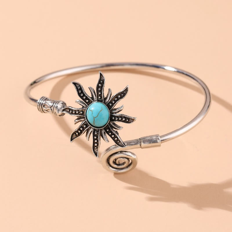 Women's Vintage Sunflower Turquoise Alloy Bracelet
