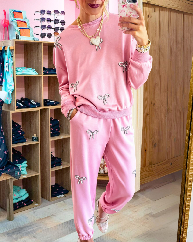 Exquisite Bow Rhinestone Set