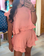 Textured Cotton Ruffle Set