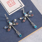 Women's Fashion Colored Dragonfly Earrings
