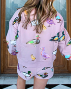 Scattered Duck Sequined Shorts Set