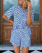 Wave Pleated Shorts Set