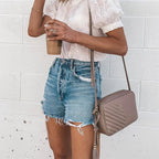 Dashingsoul Casual Fringe Jean Shorts