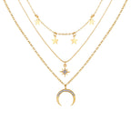 Dashingsoul Fashion Personality Retro Star Moon Necklace