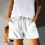 Dashingsoul Solid Color Drawstring Pocket Shorts