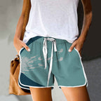 Dashingsoul Abstract Creative Dandelion And Cat Painting Art Drawstring Pocket shorts