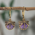 Bohemian Vintage Dragonfly Crystal Drop Earrings