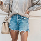 Dashingsoul Casual Fringe Jean Shorts