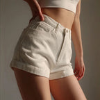 Dashingsoul Casual Pockets Button Denim Shorts