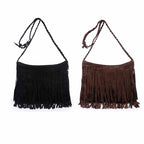 Dashingsoul Women'S Solid Color Tassel Messenger Bag