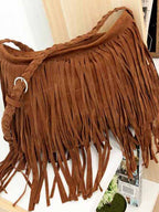 Dashingsoul Women'S Solid Color Tassel Messenger Bag