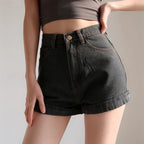 Dashingsoul Casual Pockets Button Denim Shorts