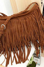 Dashingsoul Women'S Solid Color Tassel Messenger Bag