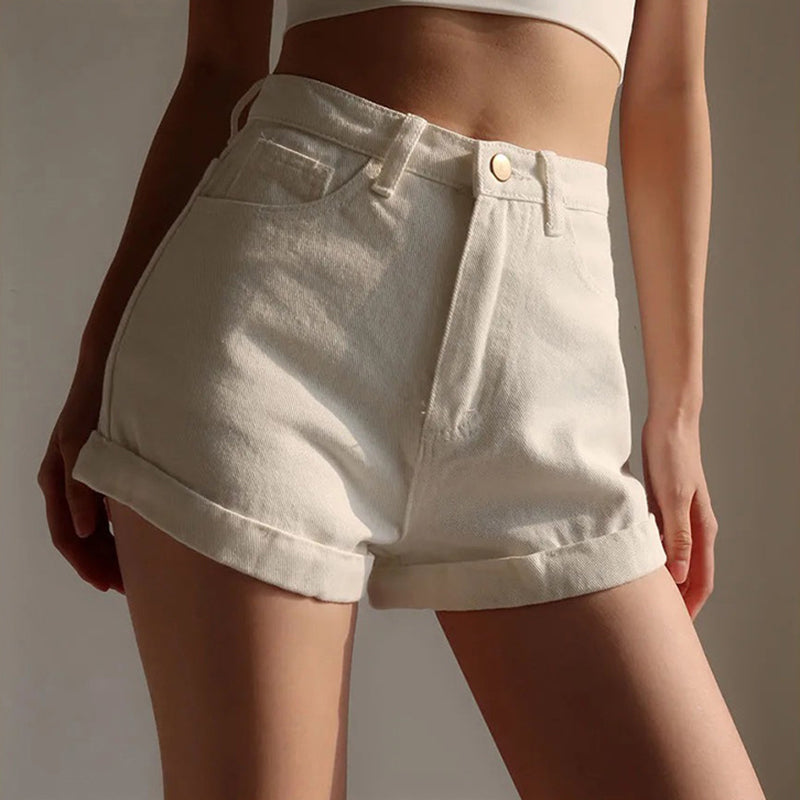 Dashingsoul Casual Pockets Button Denim Shorts